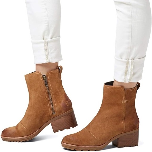 Sorel Cate Bootie Camel Brown Suede Size 7 - Picture 1 of 10